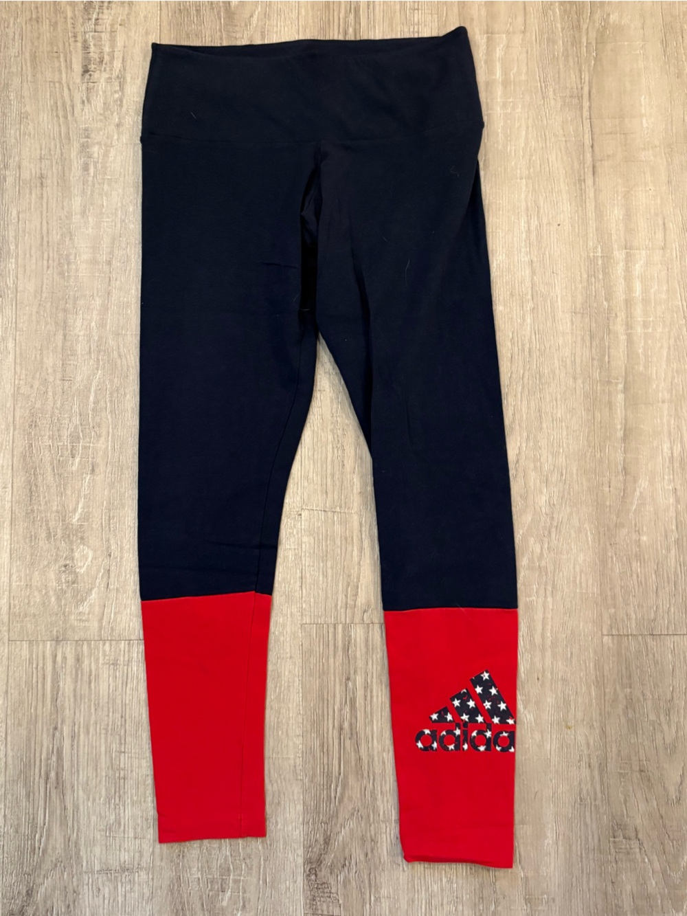 Adidas Black & Red Logo Athletic Leggings Small